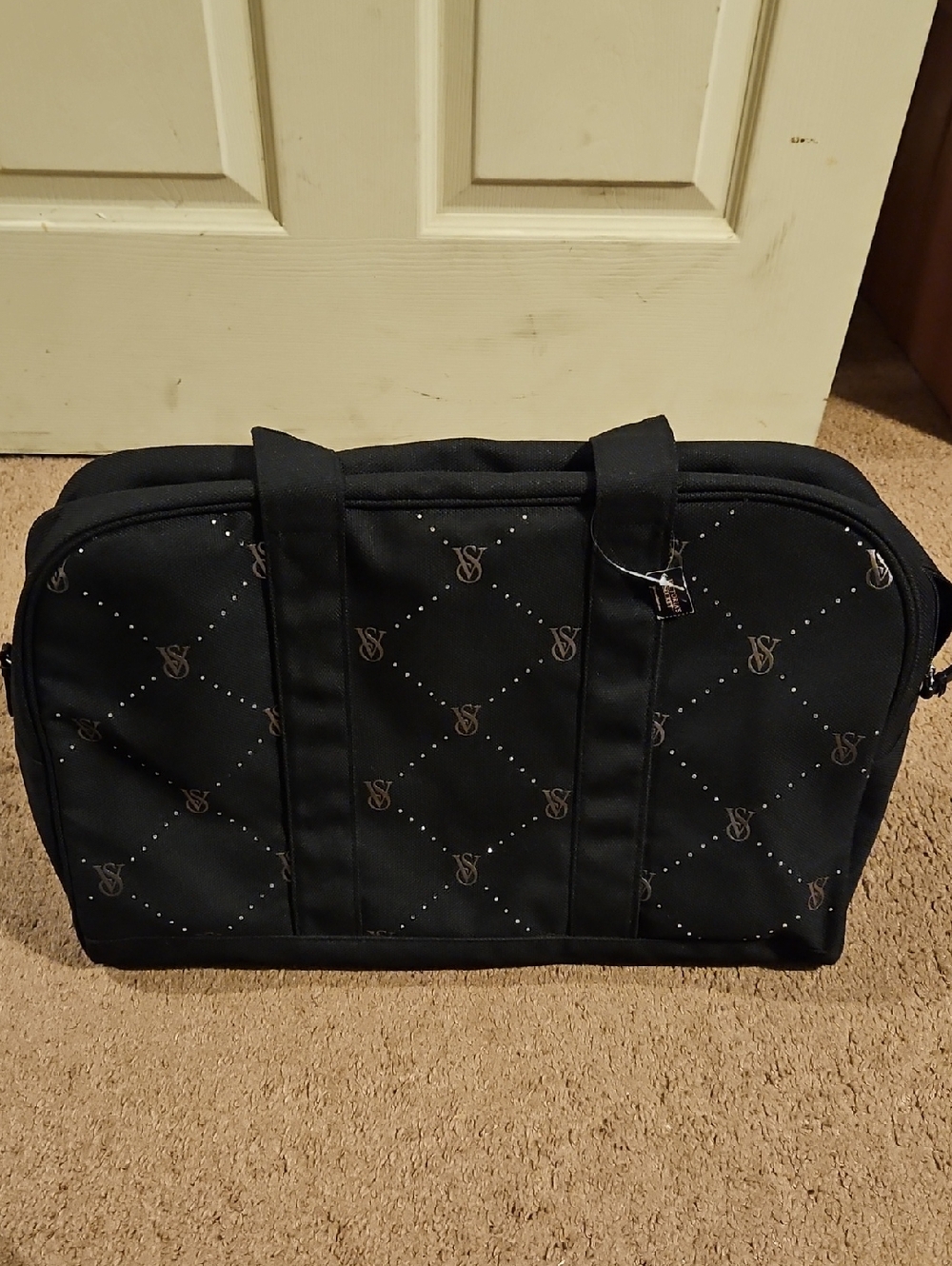 Victoria's Secret Rhinestone Shine Quilted Duffle Bag